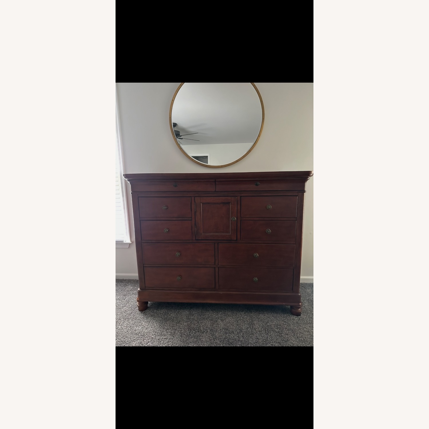 Dark Brown Wood Dresser - image-1