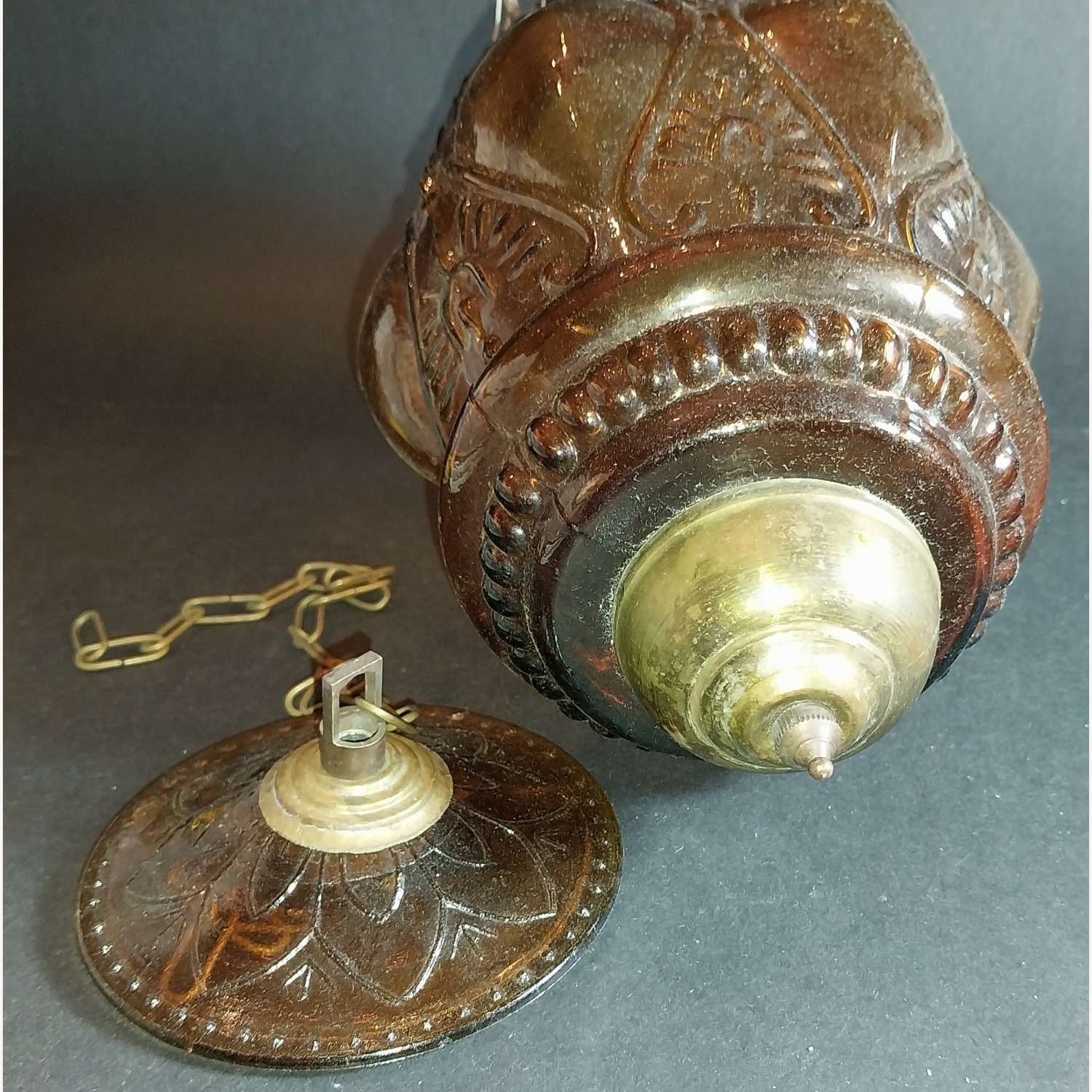 Amber Glass Hanging Tea Light Lantern  - image-14