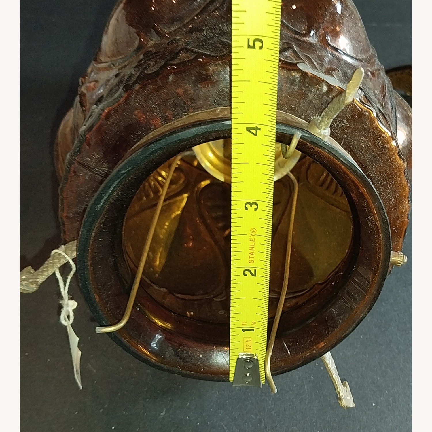 Amber Glass Hanging Tea Light Lantern  - image-6