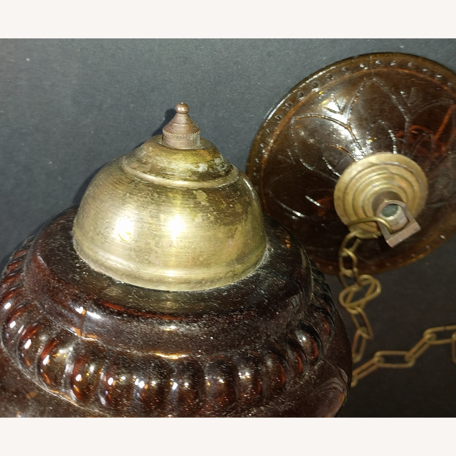 Amber Glass Hanging Tea Light Lantern  - image-10