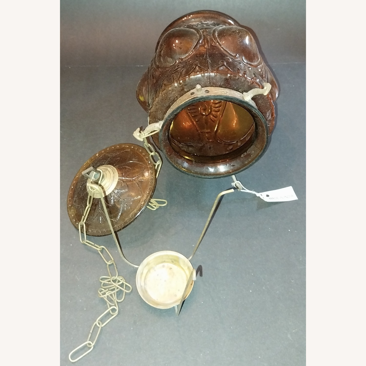 Amber Glass Hanging Tea Light Lantern  - image-13