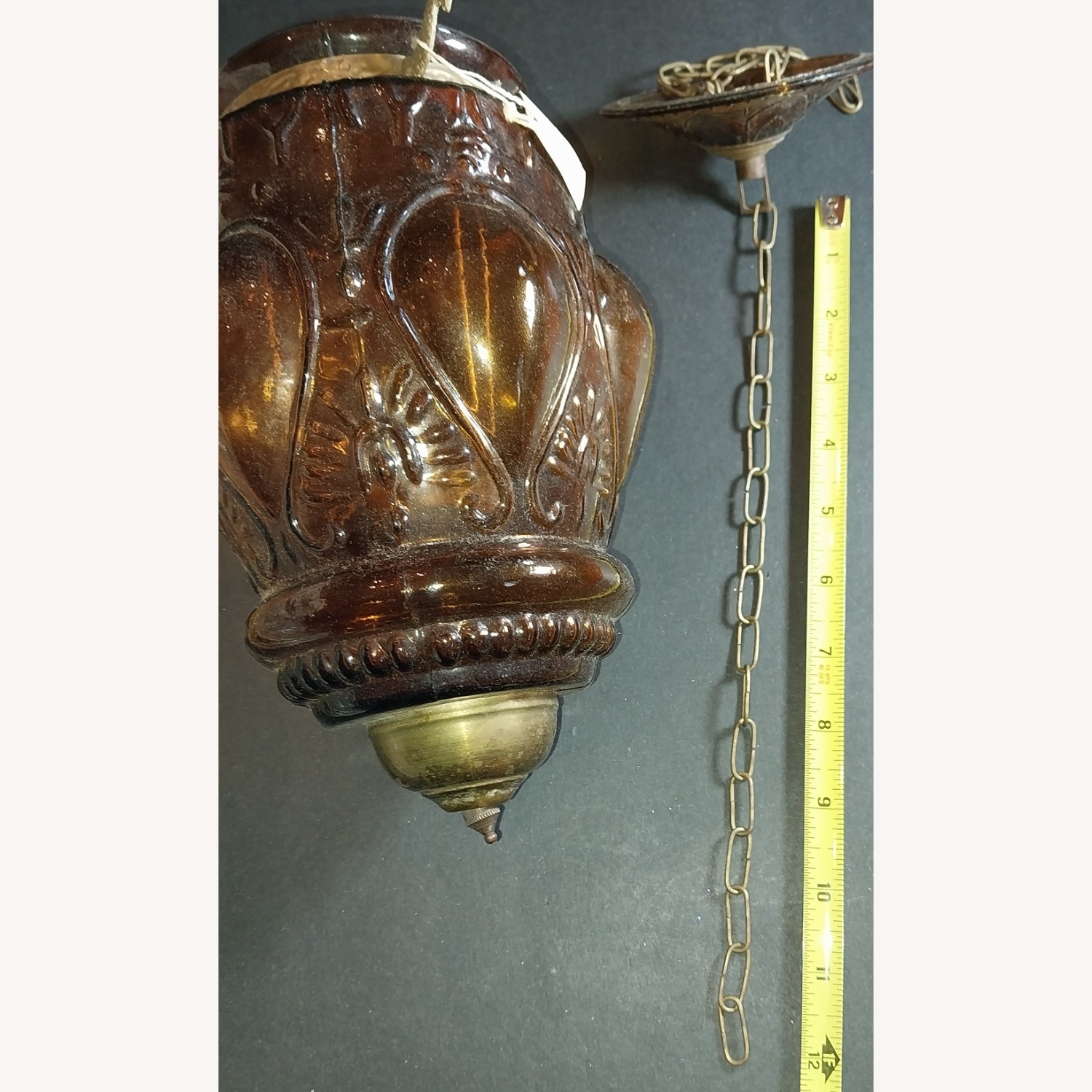 Amber Glass Hanging Tea Light Lantern  - image-7