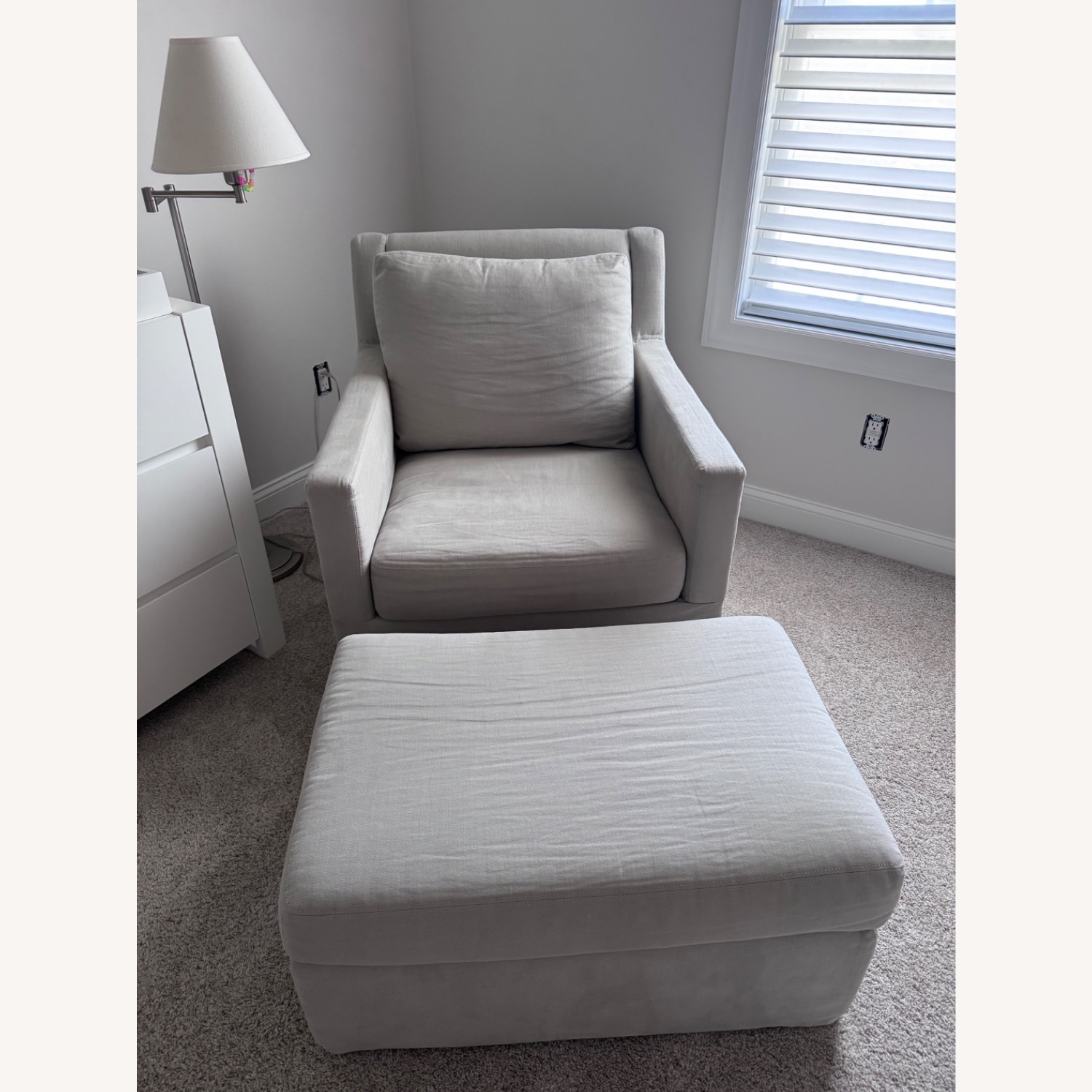 Restoration Hardware Swivel Gliding Chair/Ottoman - image-1