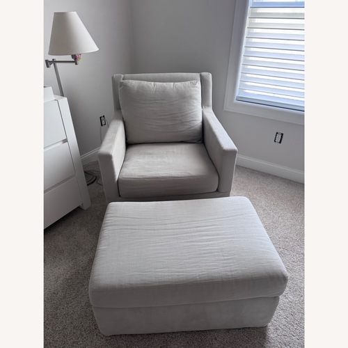 Used Restoration Hardware Swivel Gliding Chair/Ottoman for sale on AptDeco