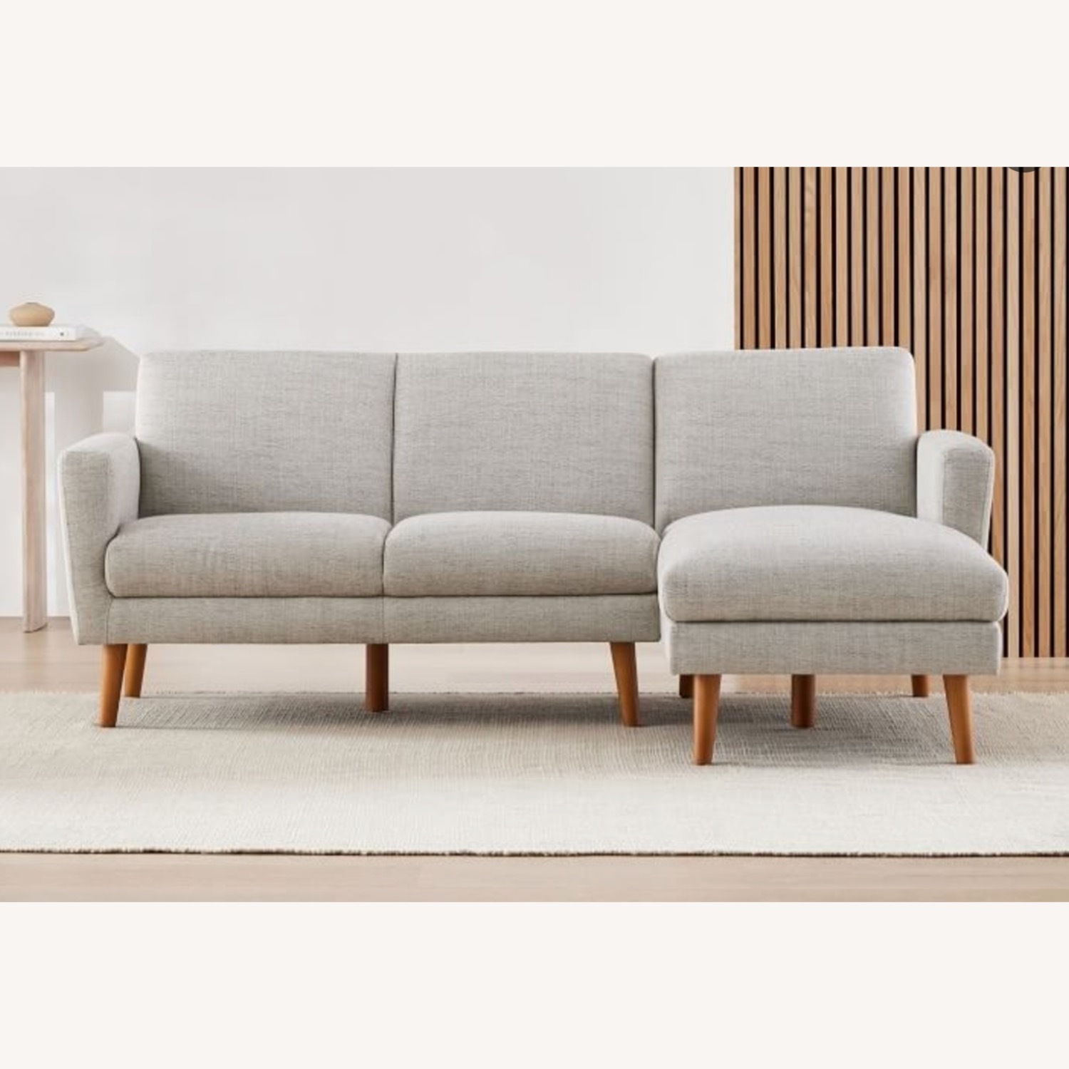 West Elm Oliver Light Gray Fabric 2 Piece Sectional - image-3