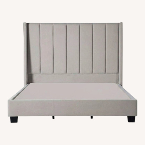 Used Living Spaces Topanga Light Gray Velvet King Bed for sale on AptDeco