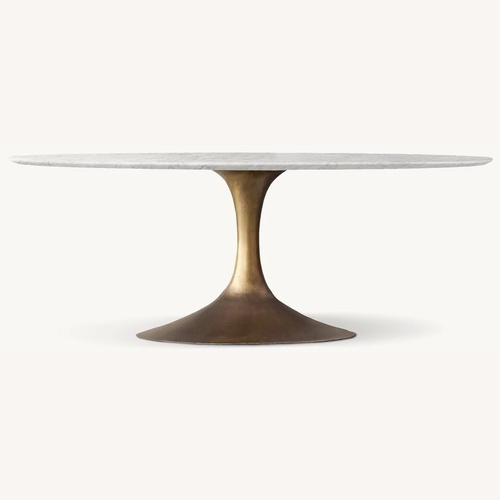 Used Restoration Hardware Aero Stone Oval Dining Table for sale on AptDeco