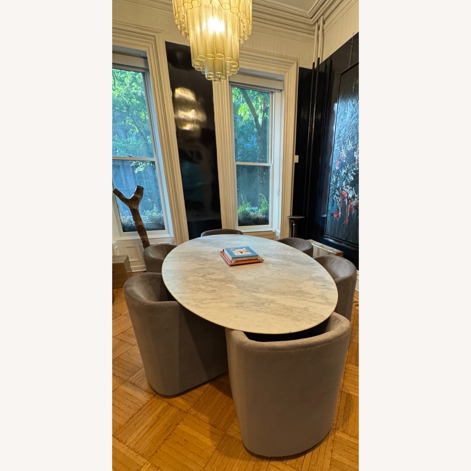 Restoration Hardware Aero Stone Oval Dining Table - image-4