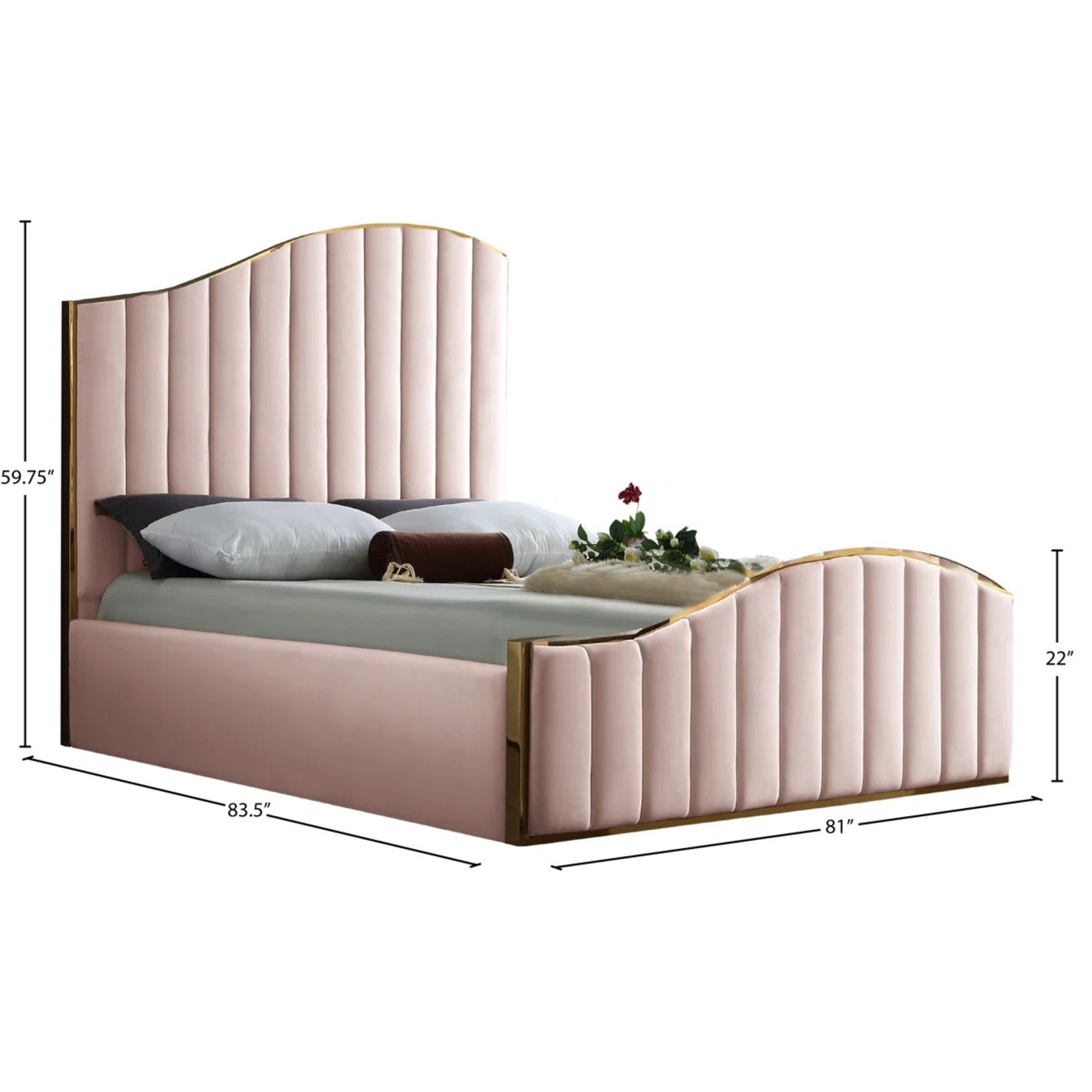 Wulff Velvet Upholstered Platform Bed - image-2