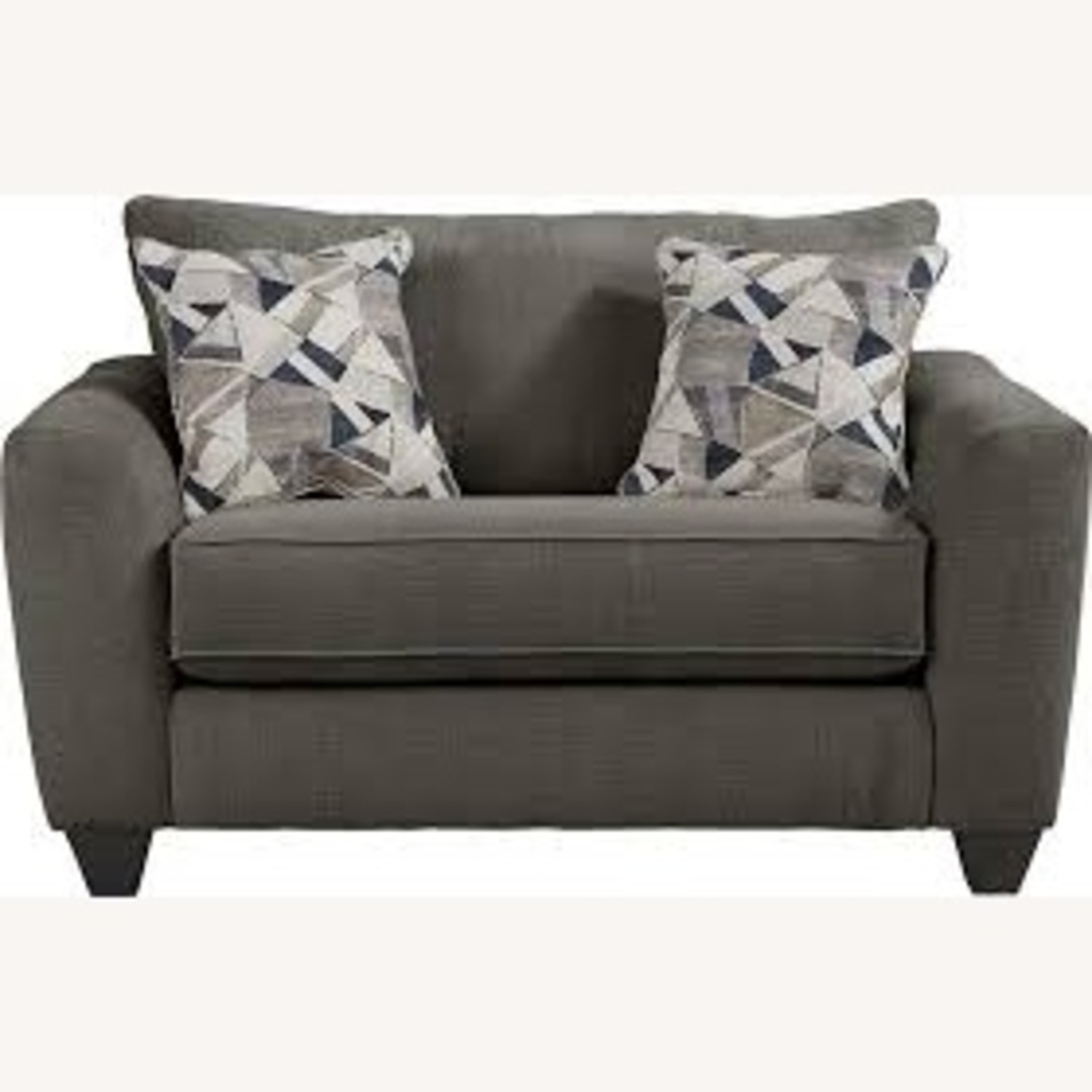 Rooms To Go Dark Gray Fabric Loveseat - image-5