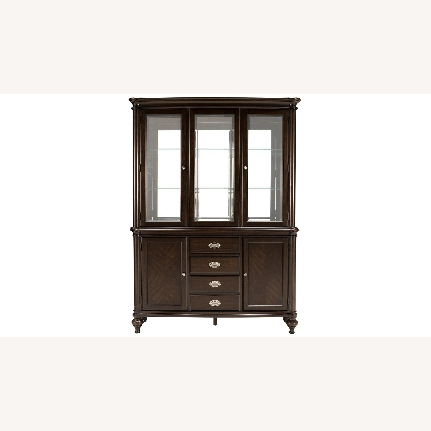 Raymour & Flanigan Dark Brown Wood China Cabinet - image-6