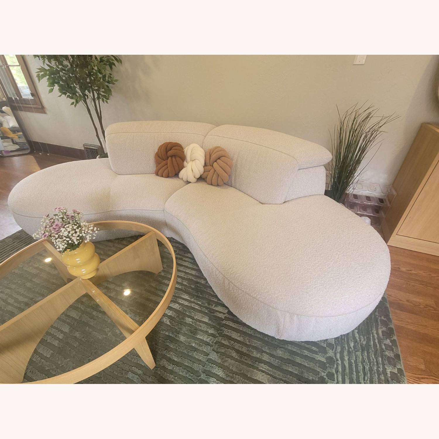 Natuzzi Mindful White Boucle 2 Piece Sectional - image-5