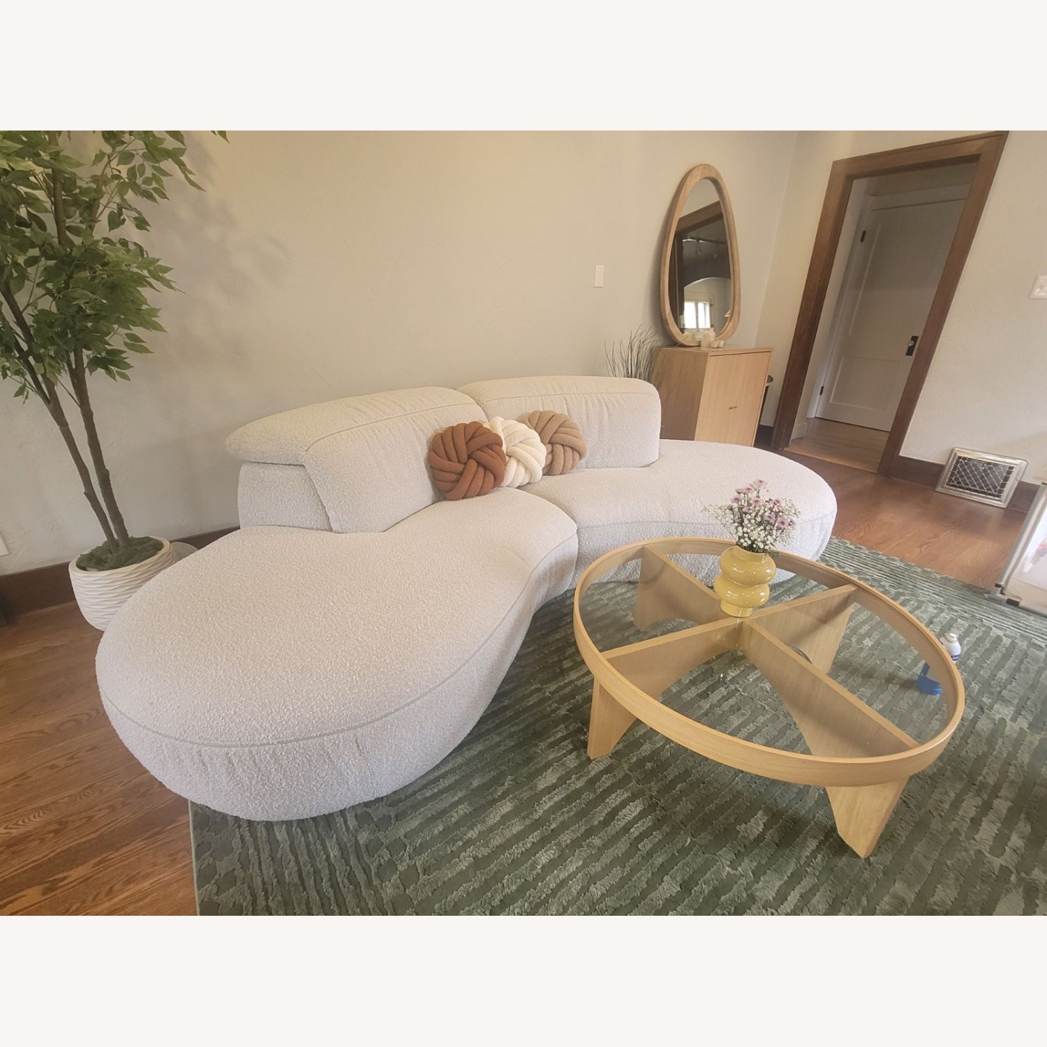 Natuzzi Mindful White Boucle 2 Piece Sectional - image-2