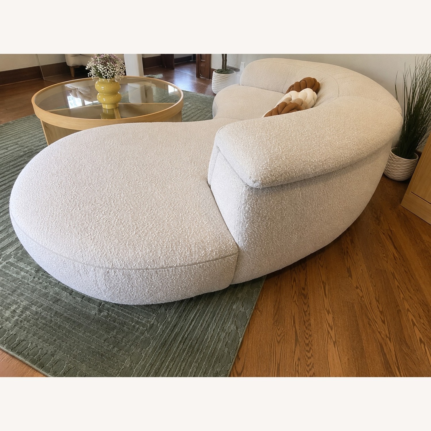 Natuzzi Mindful White Boucle 2 Piece Sectional - image-3