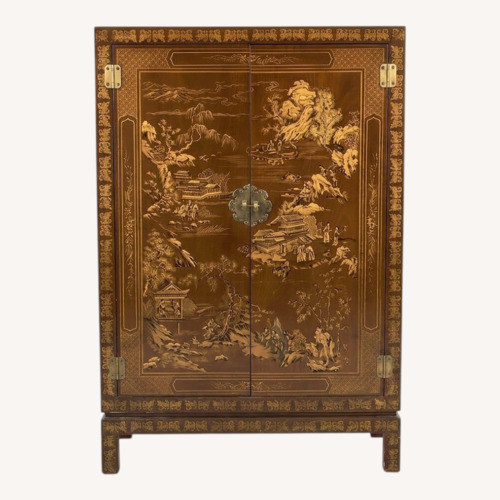 Used  Drexel Heritage Chinoiserie Lacquered Bar Cabinet for sale on AptDeco