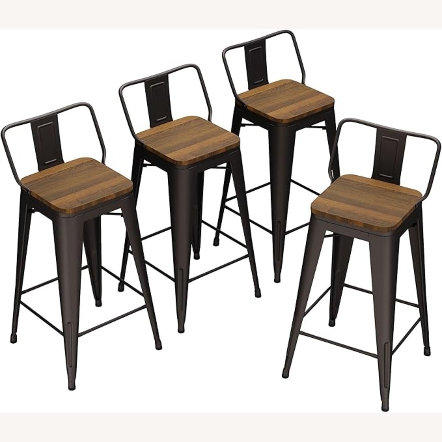 Amazon Dark Brown Metal Stools - image-4