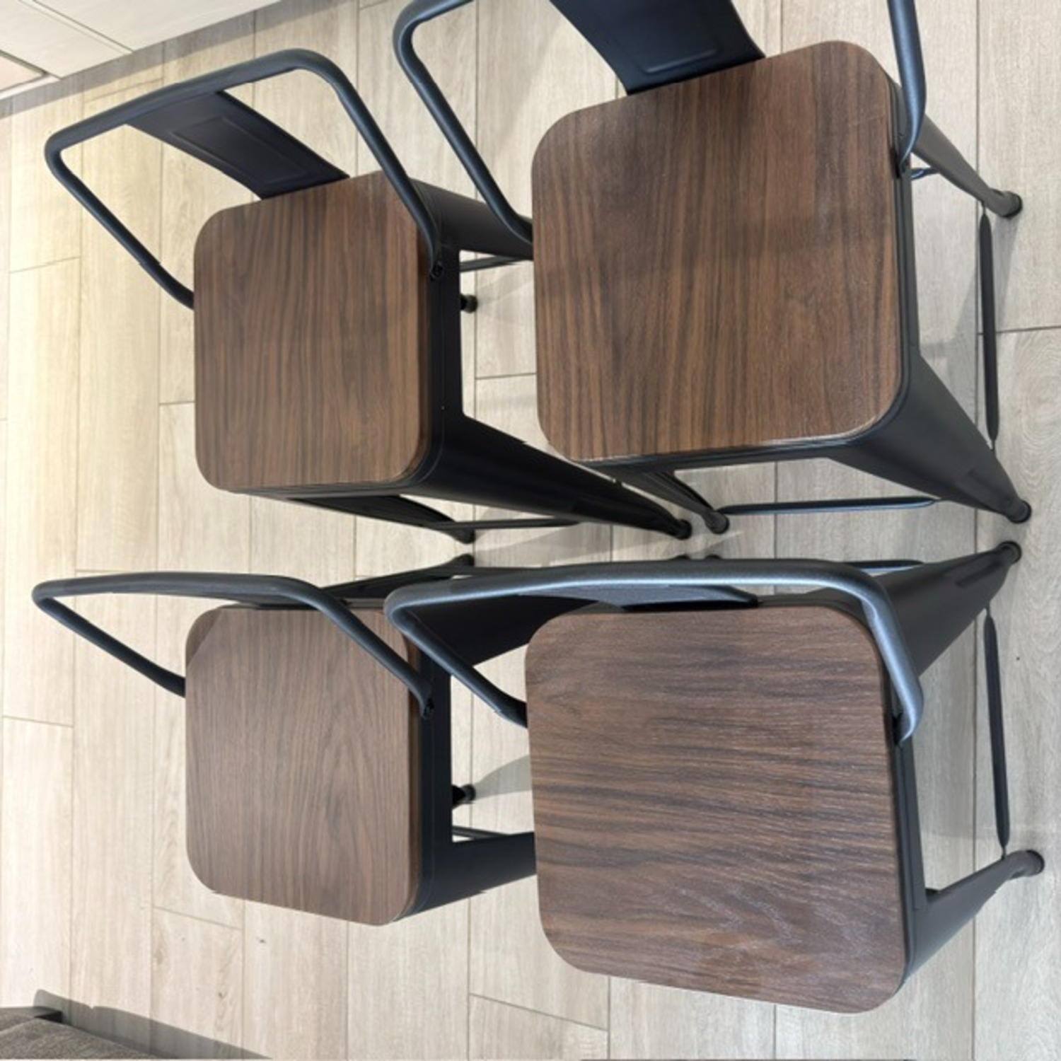 Amazon Dark Brown Metal Stools - image-3