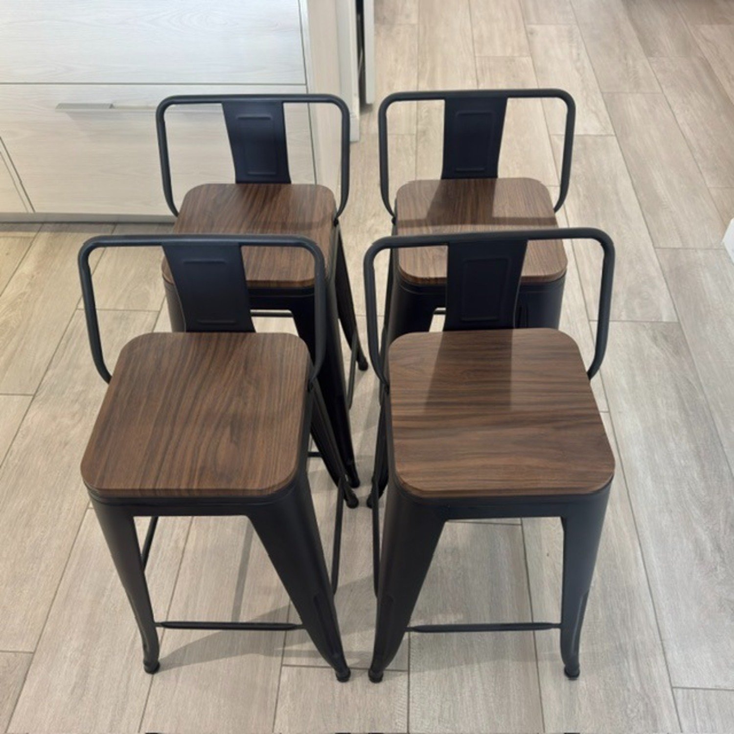 Amazon Dark Brown Metal Stools - image-1