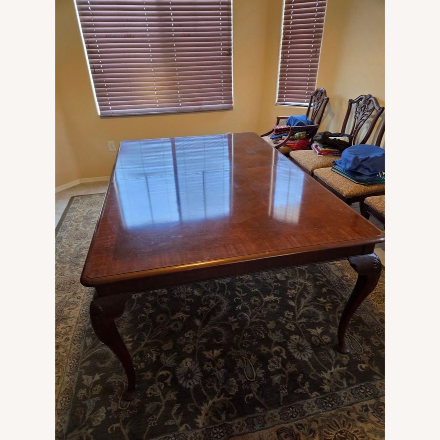 Henredon Solid Wood Dining Set with 6 Chairs - image-9