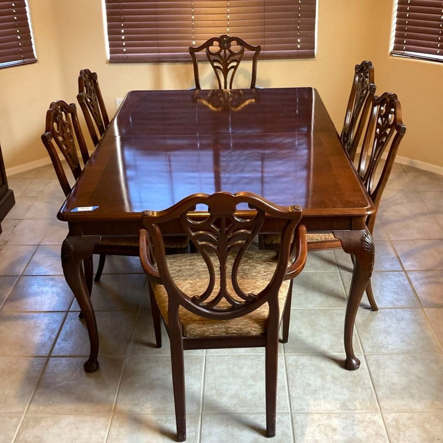 Henredon Solid Wood Dining Set with 6 Chairs - image-8