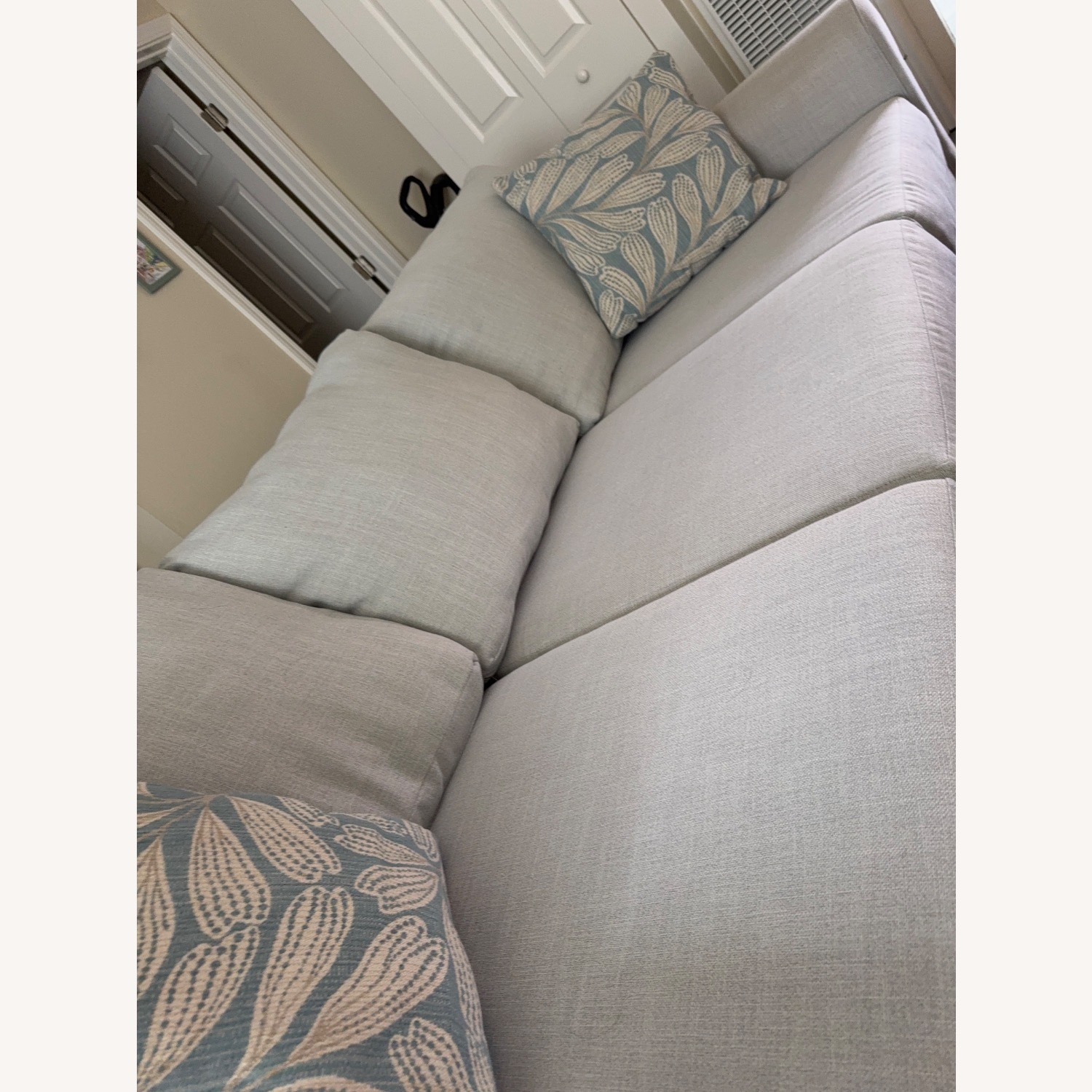 Light Gray Fabric Loveseat - image-4