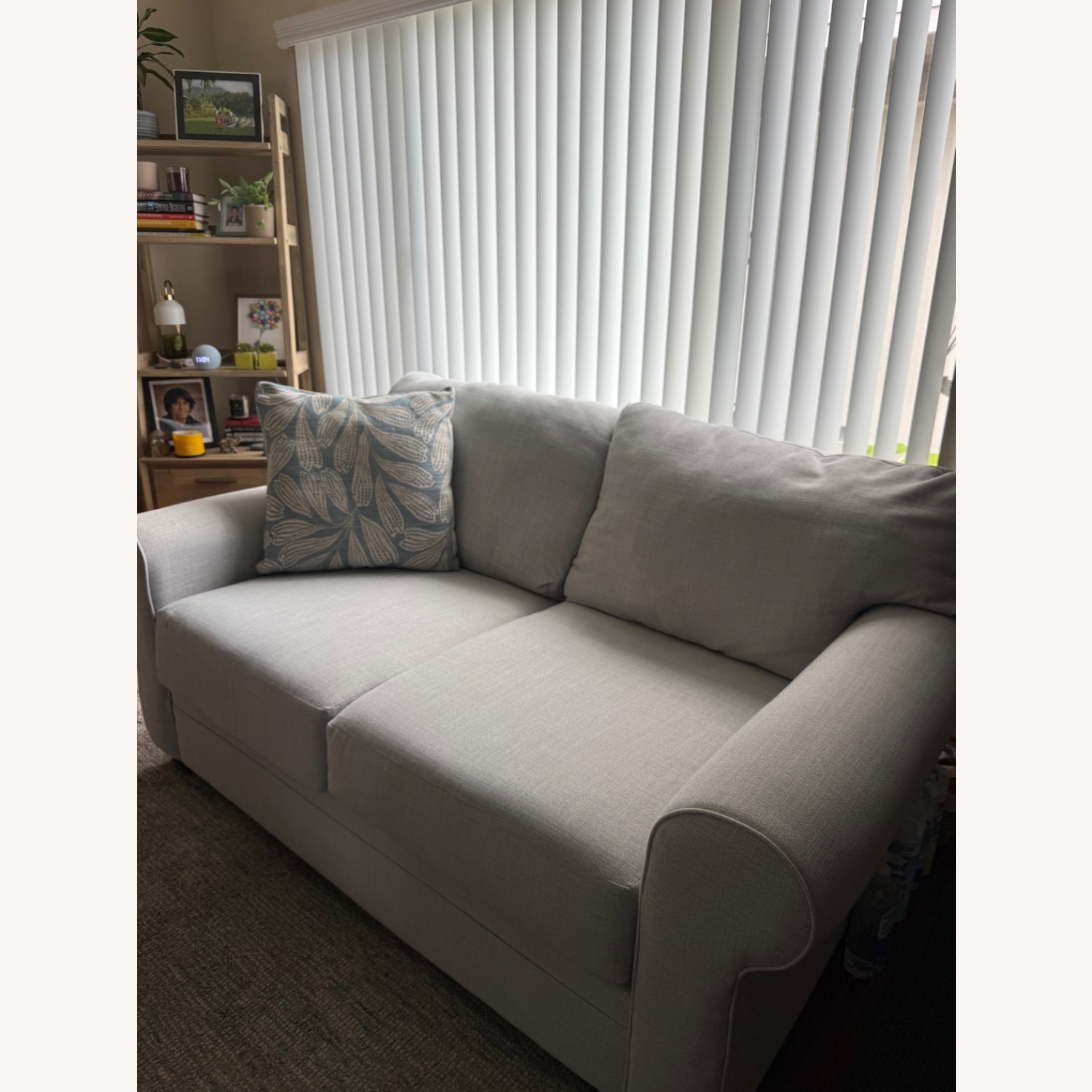 Light Gray Fabric Loveseat - image-2