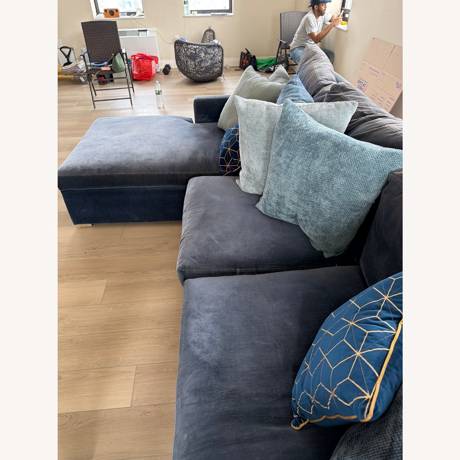 Restoration Hardware Cloud Blue 3+ Piece Sectional - image-7