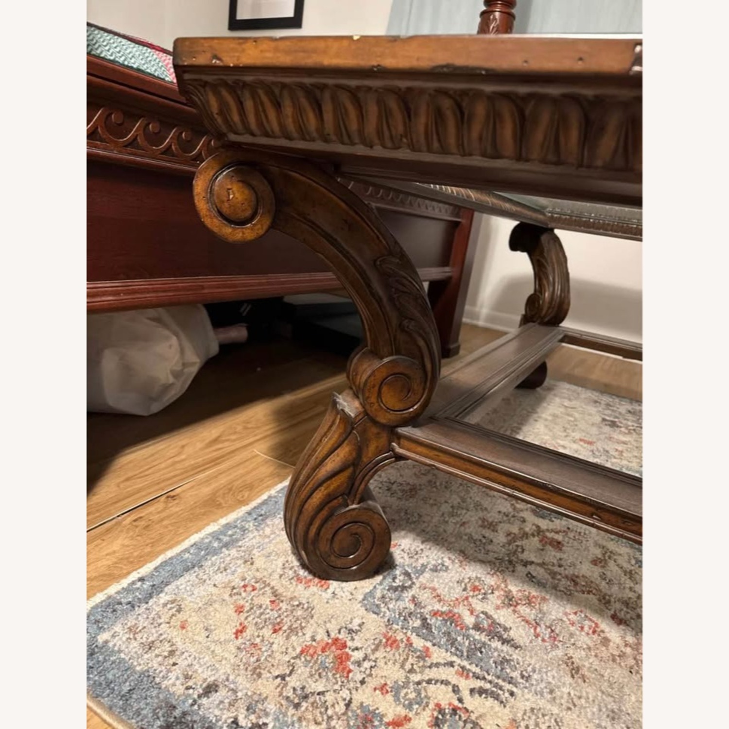 Marge Carson Dark Brown Wood Coffee Table - image-4