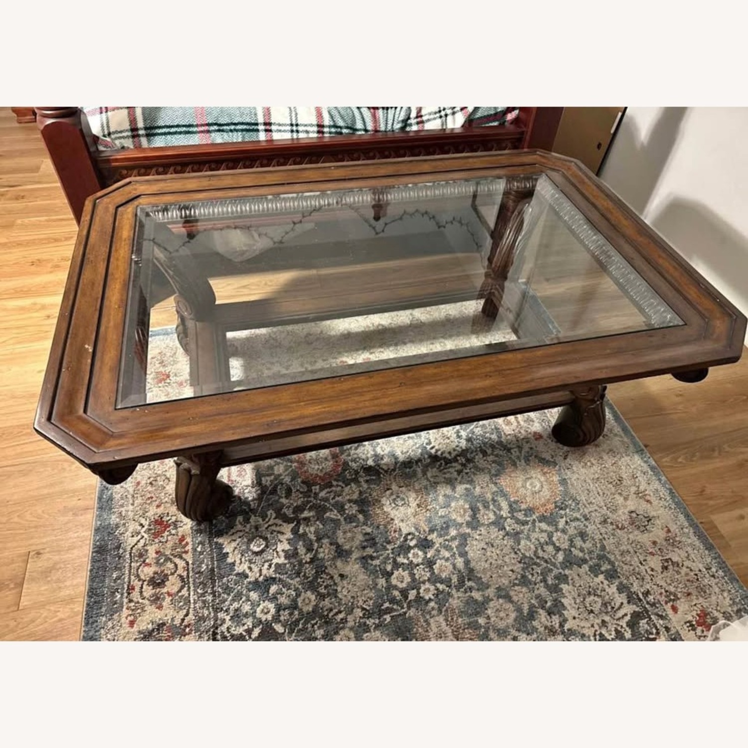 Marge Carson Dark Brown Wood Coffee Table - image-1