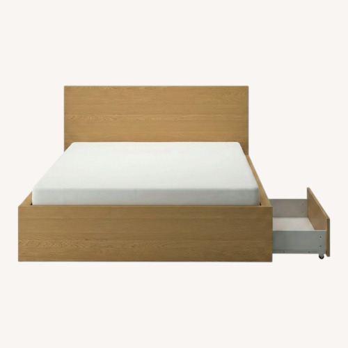 Used IKEA MALM Queen Bed with 2 Pull-Out Storage Boxes for sale on AptDeco