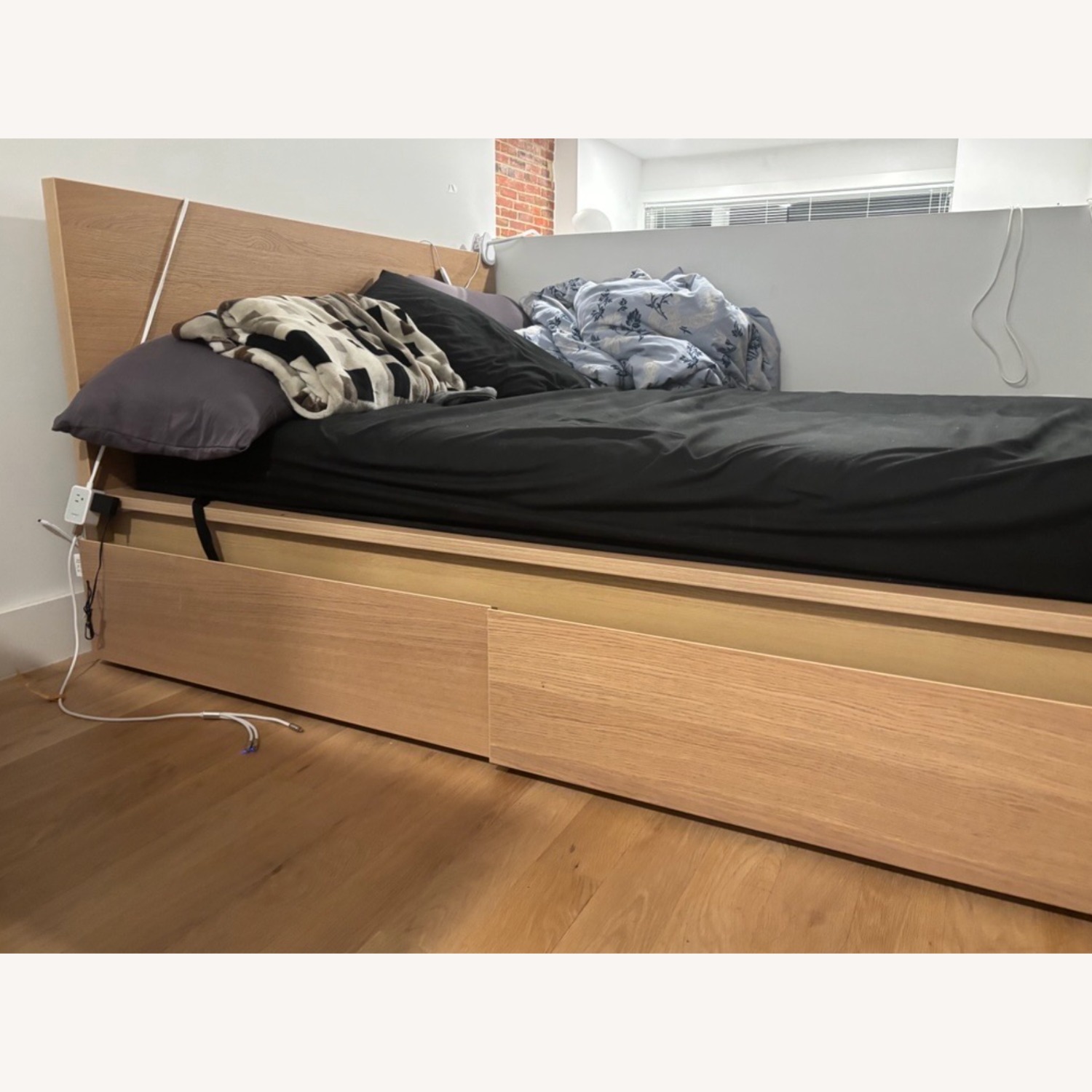 IKEA MALM Queen Bed with 2 Pull-Out Storage Boxes - image-2