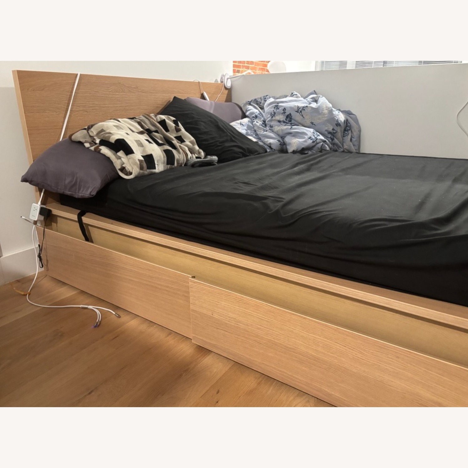 IKEA MALM Queen Bed with 2 Pull-Out Storage Boxes - image-3