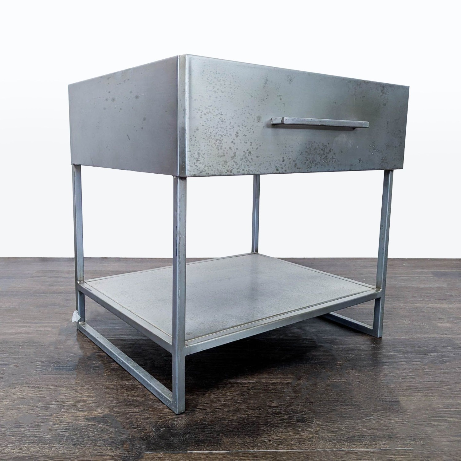 CB2 Proof One Drawer Metal Nightstand with Shelf - image-8