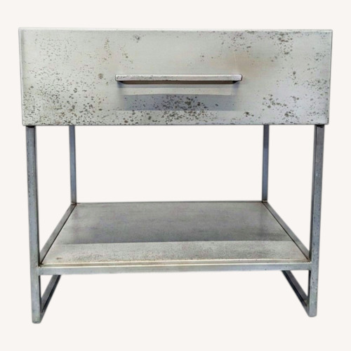 Used CB2 Proof One Drawer Metal Nightstand with Shelf for sale on AptDeco