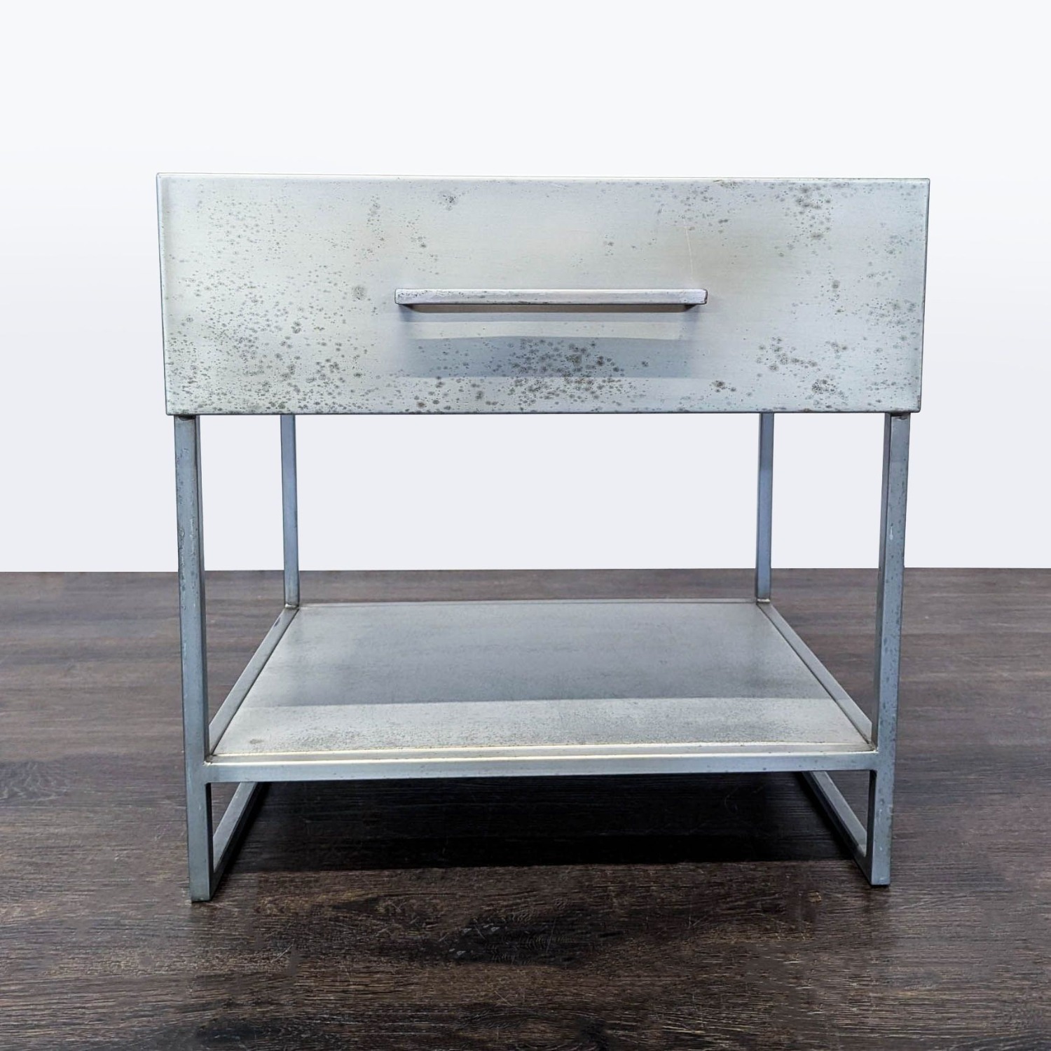 CB2 Proof One Drawer Metal Nightstand with Shelf - image-10