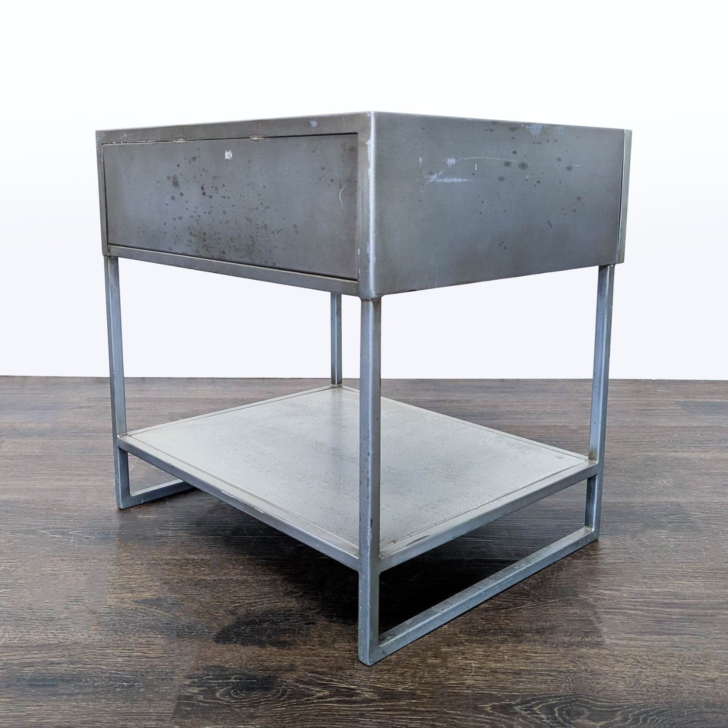 CB2 Proof One Drawer Metal Nightstand with Shelf - image-6