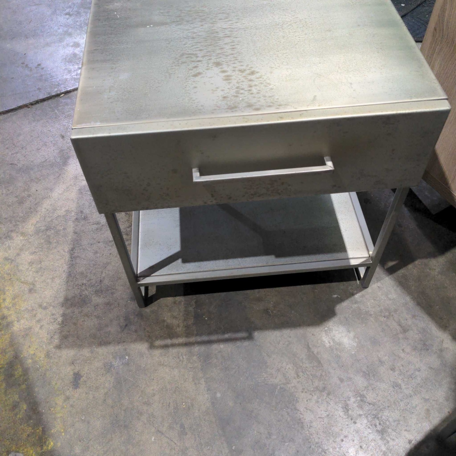 CB2 Proof One Drawer Metal Nightstand with Shelf - image-1