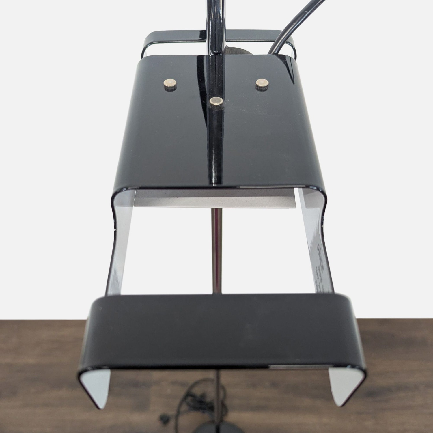Joe Colombo for Oluce Vintage Chrome and Black Lamp - image-1