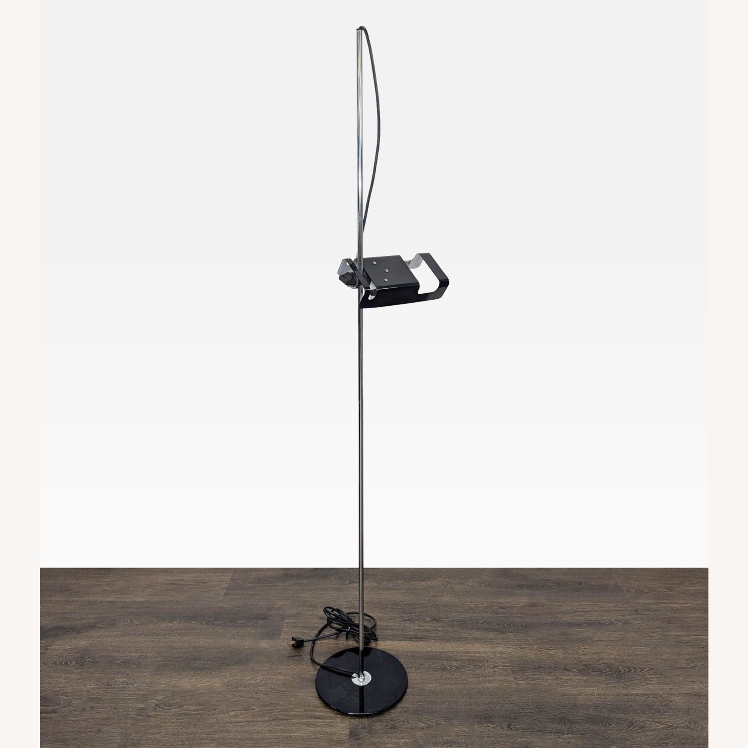 Joe Colombo for Oluce Vintage Chrome and Black Lamp - image-9