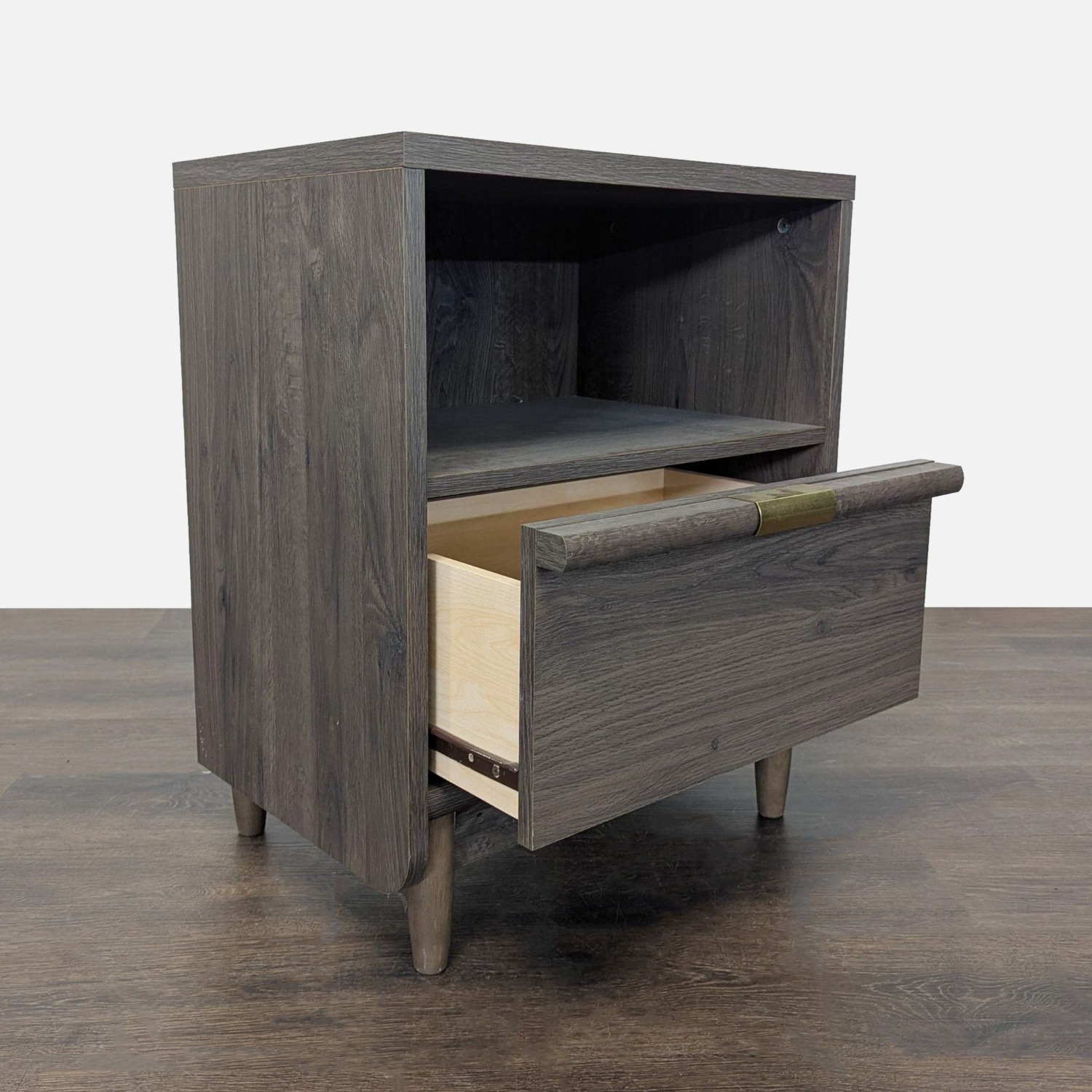 One Drawer Open Shelf Nightstand	 - image-9