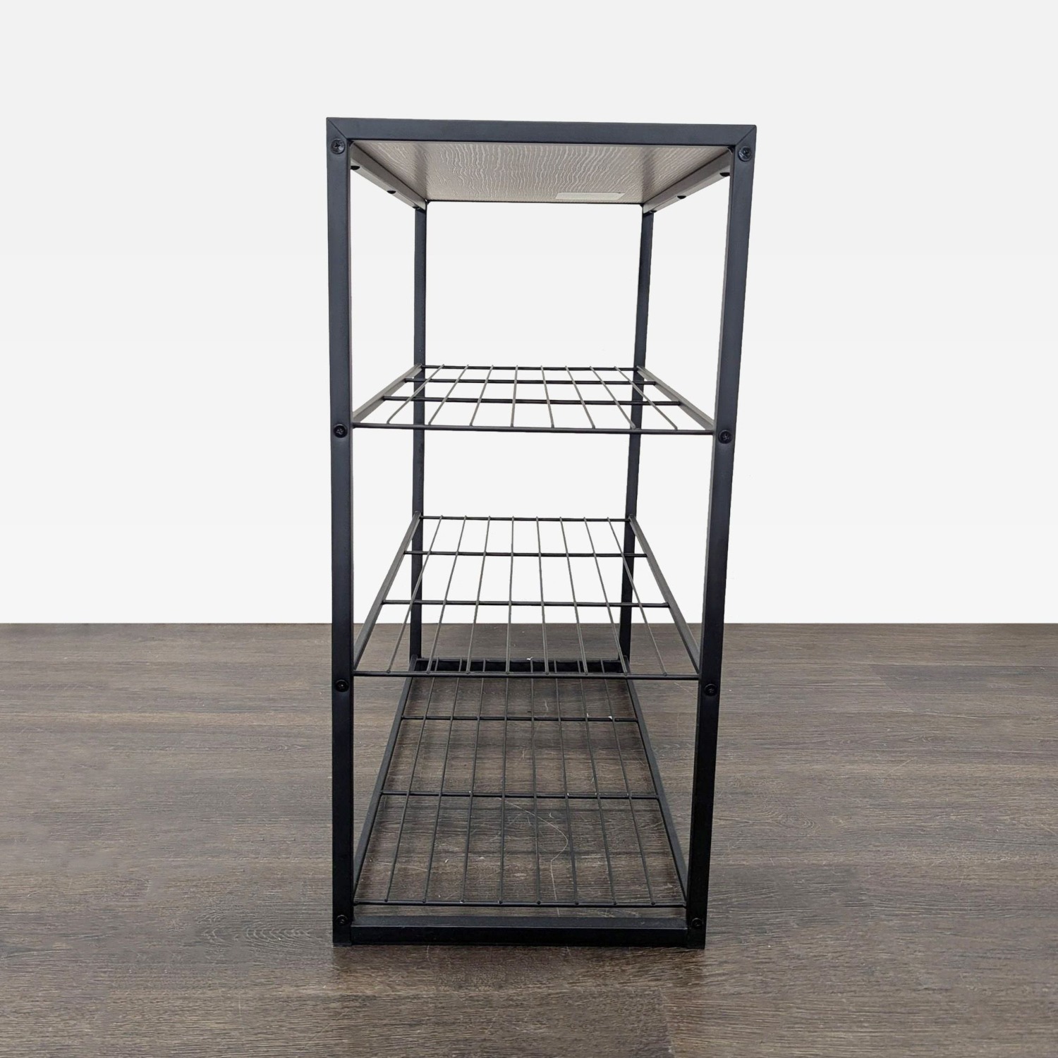 Metal Shoe Rack with Wood Top - image-5