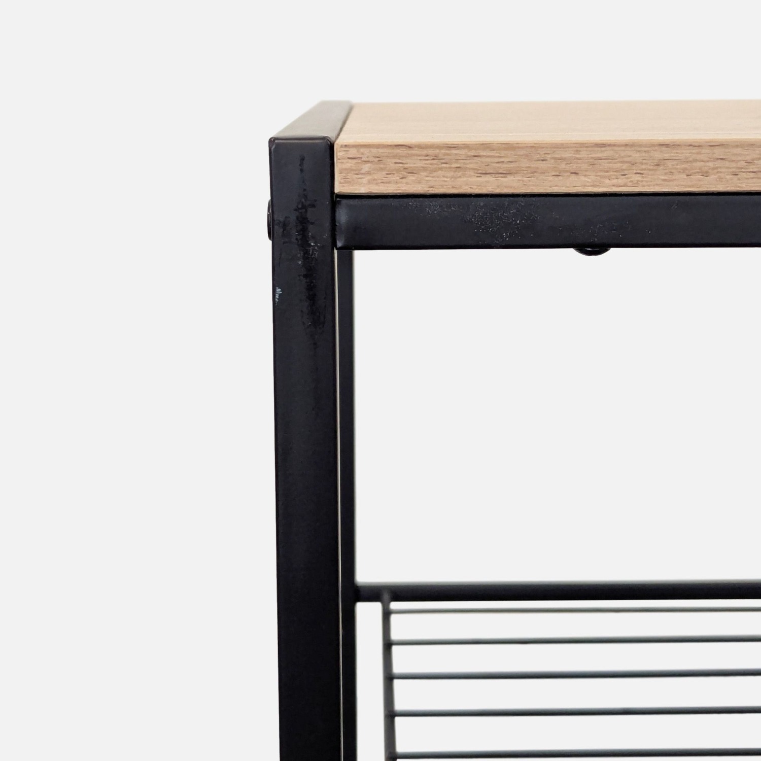 Metal Shoe Rack with Wood Top - image-3