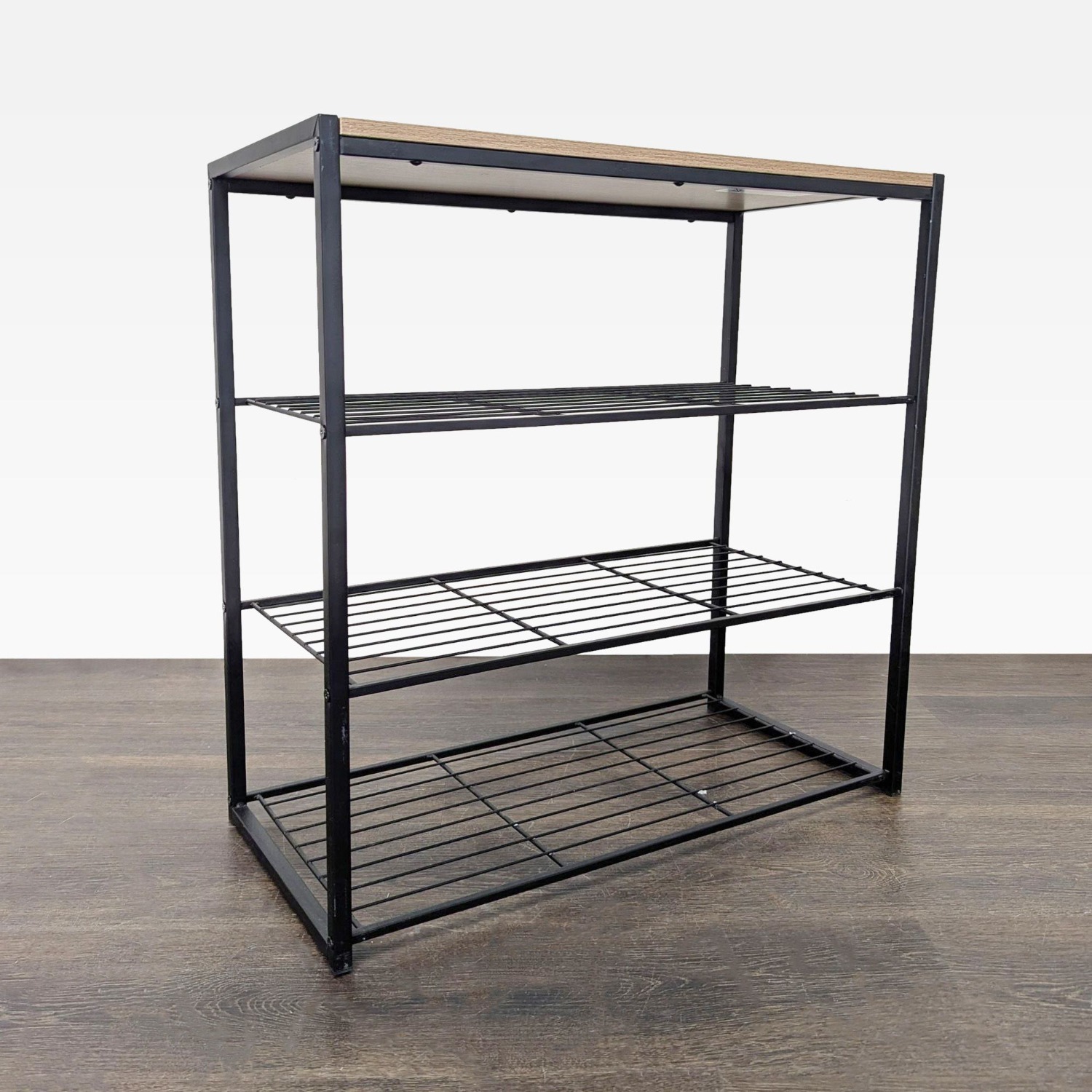 Metal Shoe Rack with Wood Top - image-6