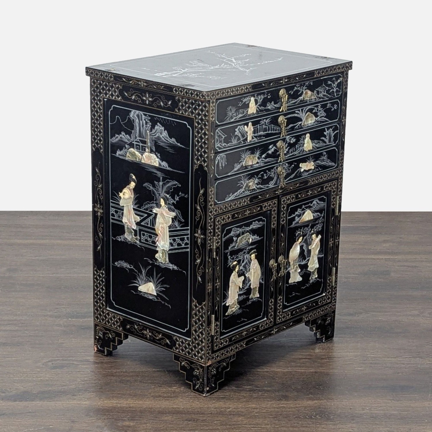 Vintage Lacquered Chinese Cabinet	 - image-8