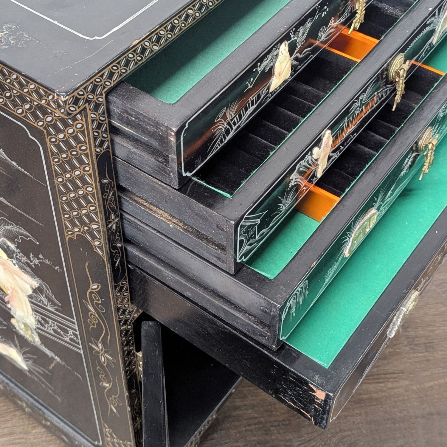 Vintage Lacquered Chinese Cabinet	 - image-7