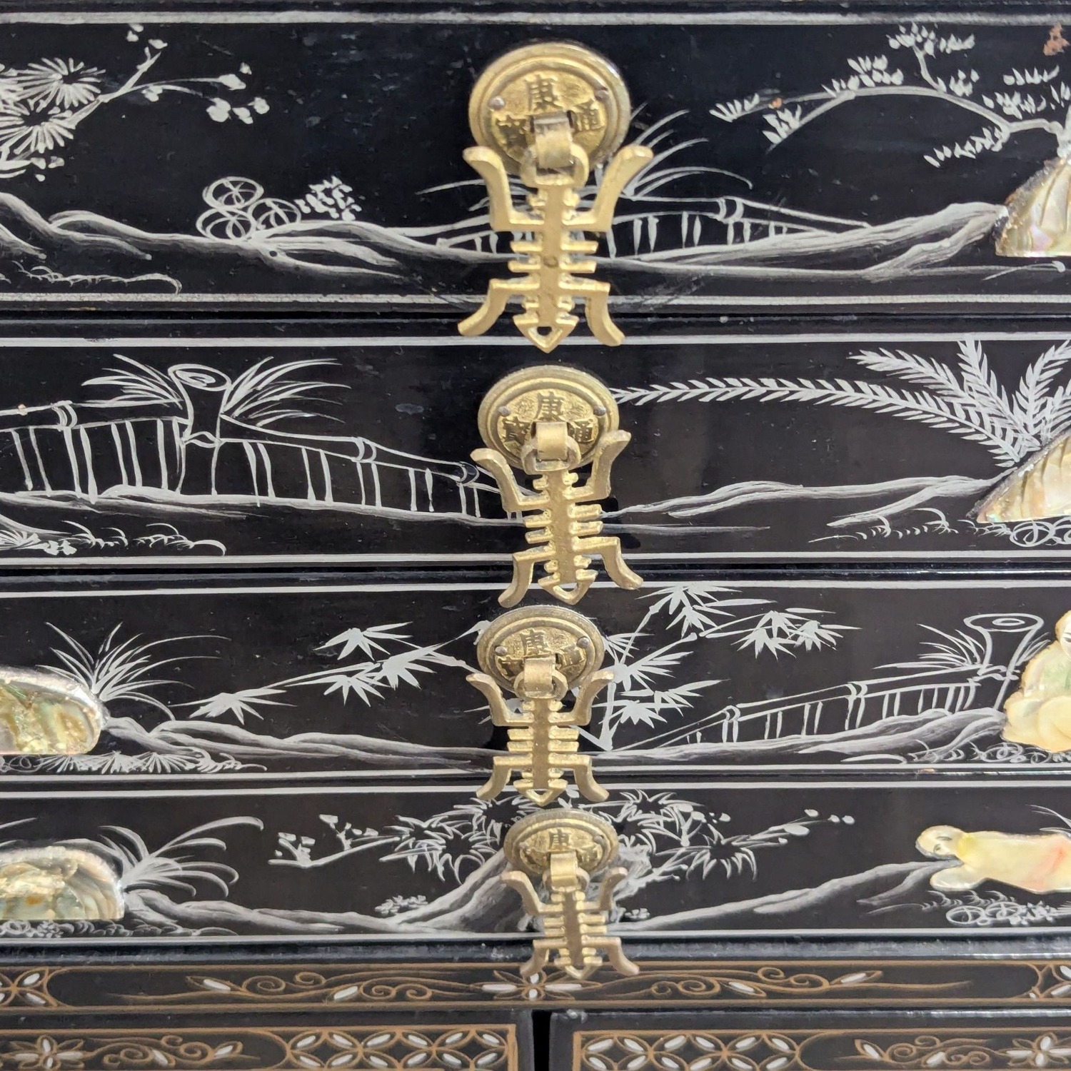 Vintage Lacquered Chinese Cabinet	 - image-1