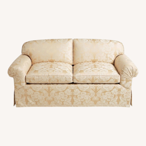 Used Yellow Tow Seater Winged Back Sofa for sale on AptDeco