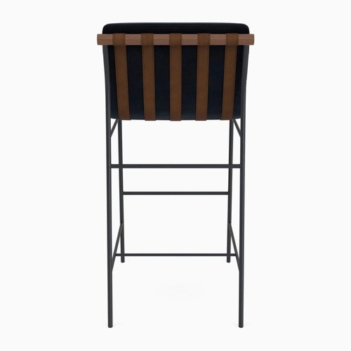 Used Denver Modern Vail Black Velvet Bar Stool for sale on AptDeco