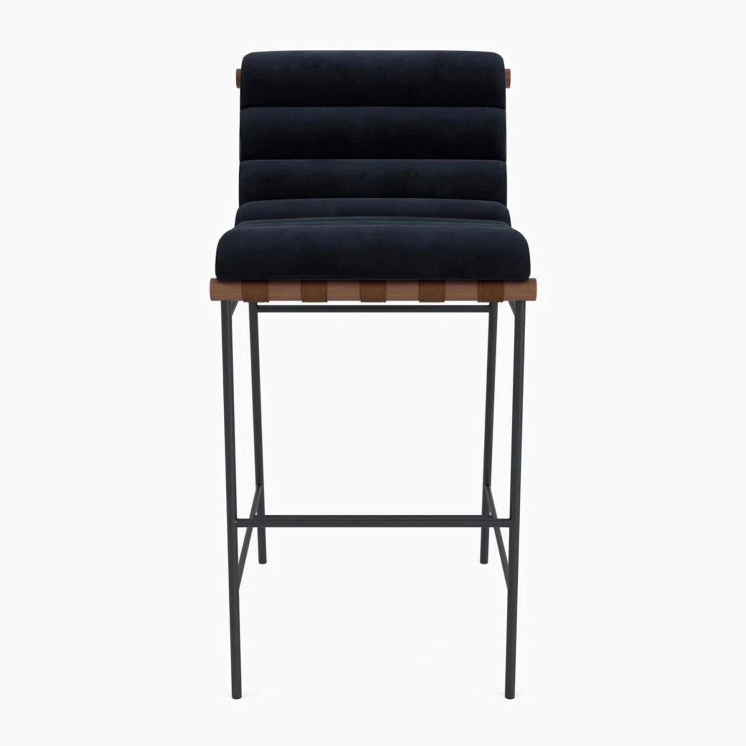 Denver Modern Vail Black Velvet Bar Stool - image-3