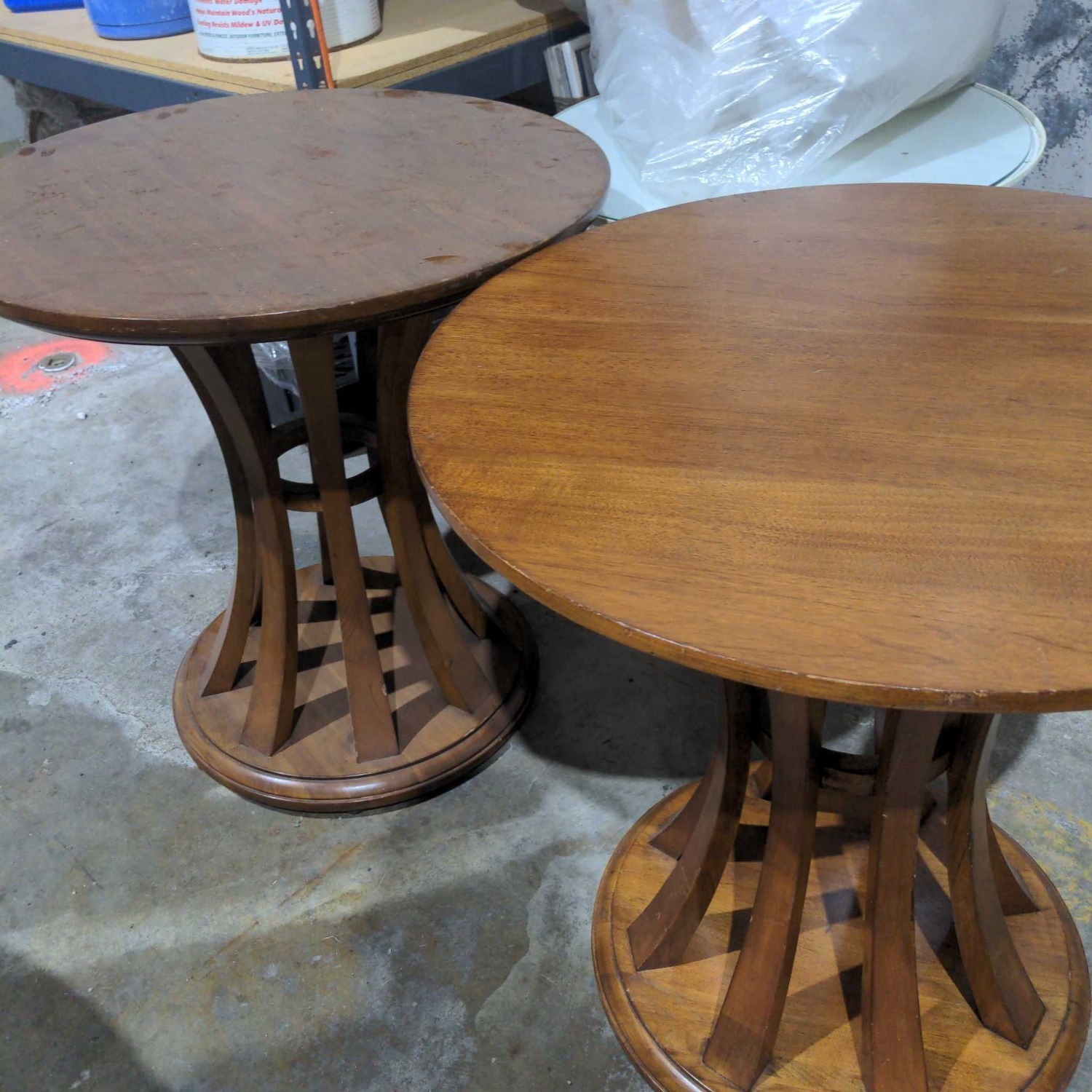 Crate & Barrel Round Wood End Table - image-1
